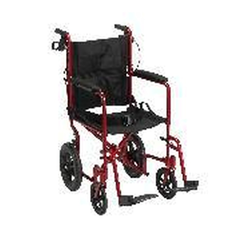 Drive Medical Ultra Lightweight Expedition Folding Transport Wheelchair - Aluminum frame w/handbrakes - Compact