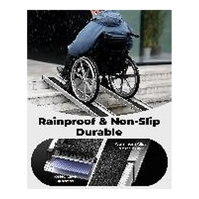 5' telescoping Aluminum portable wheelchair ramp with carry bag, Anti-slip surface, Smooth side adjustments, Lightweight carry design, Multi-step and threshold, inventory view 2