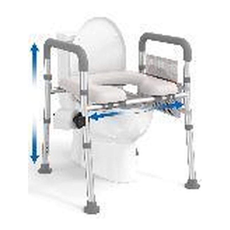 Homland raised toilet seat with handrails, adjustable height