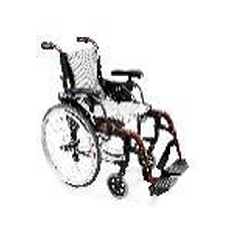Karman S-Ergo Lightweight ergonomic wheelchair with quick release wheels, red, 29#, Seat size 18" x 17"