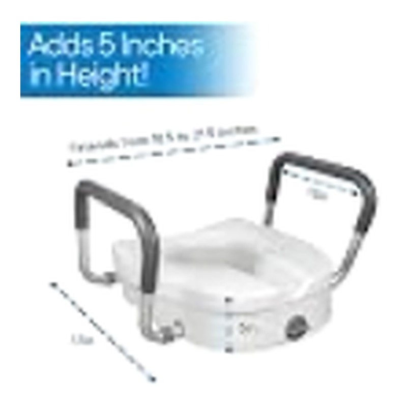 Homland and Drive Medical raised toilet seat 5" elevated riser with padded arms