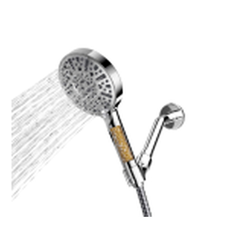 Allen + Roth 9 spray chrome filtered shower head with 6' long hose