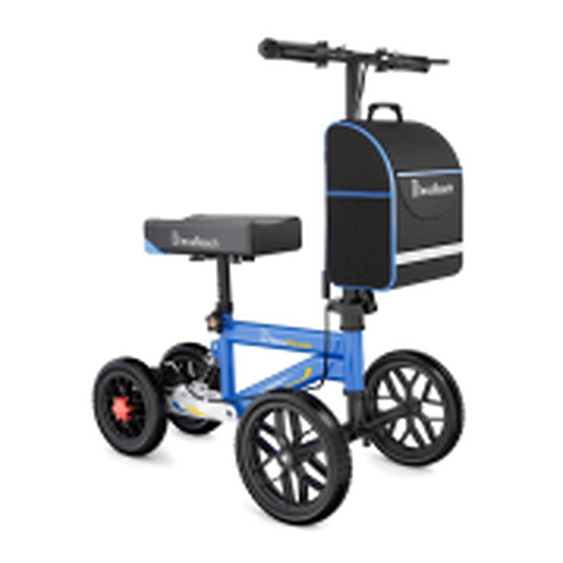 Blessreach all terrain steerable knee scooter crutch alternative - Blue, Black