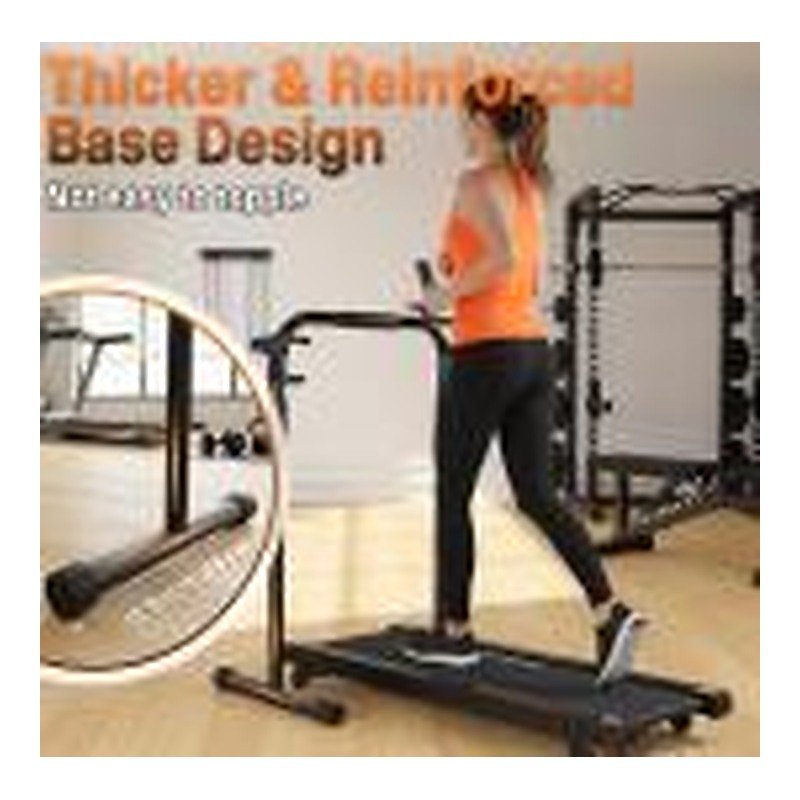 Walking pad with built in handle bar or separate handle bar and floor mat
