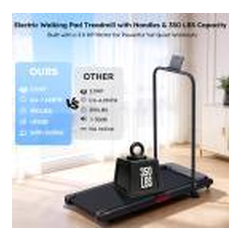 Walking pad with built in handle bar or separate handle bar and floor mat, inventory view 3