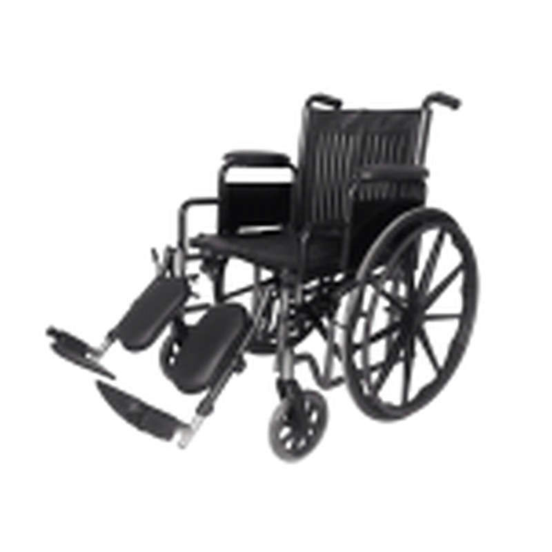 LumiJourney 18" lightweight steel K2 manual wheelchair with desk armrest and elevating leg rests, PVC seat